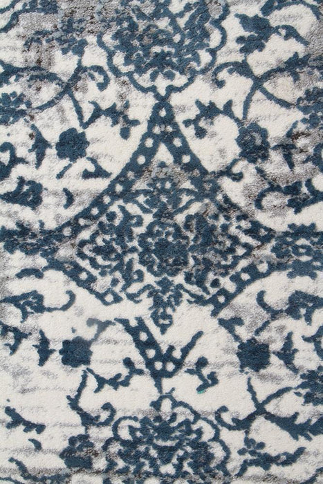 Karaburun White & Blue Faded Transitional Contemporary Rug, Rugs, Ozark Home 