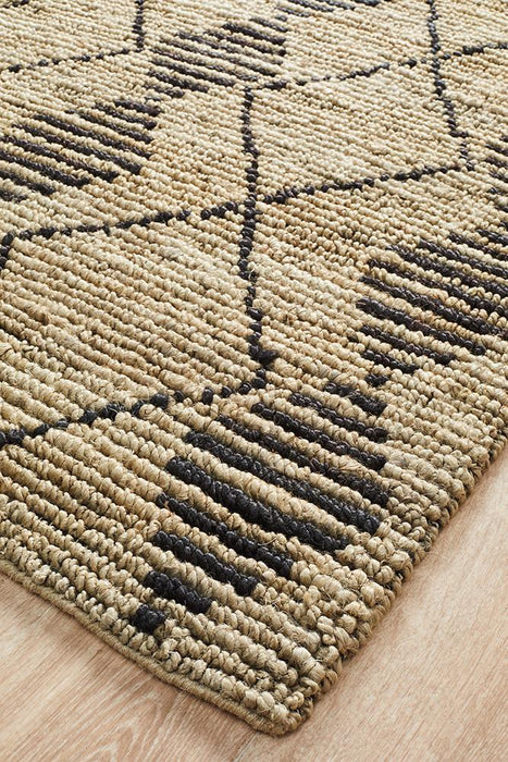 Korba Natural Tribal Diamond Pattern Handwoven Jute Rug, Rugs, Ozark Home 