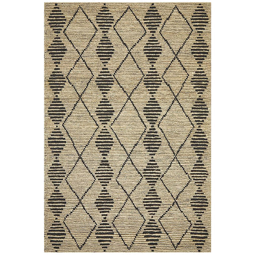 Korba Natural Tribal Diamond Pattern Handwoven Jute Rug, Rugs, Ozark Home 