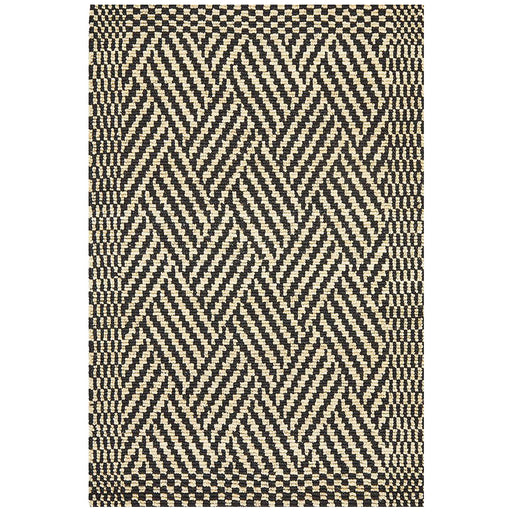 Korba Natural & Black Tribal Check Pattern Handwoven Jute Rug, Rugs, Ozark Home 