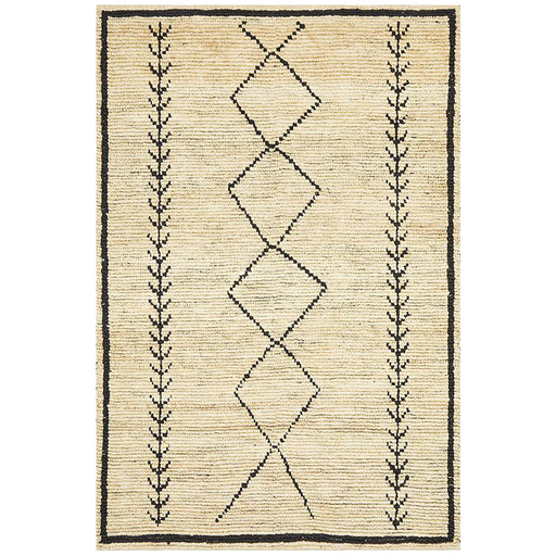 Korba Ivory & Black Tribal Pattern Handwoven Jute Rug, Rugs, Ozark Home 