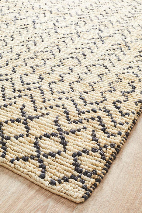 Korba Ivory & Black Tribal Arrow Pattern Handwoven Jute Rug, Rugs, Ozark Home 