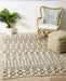 Korba Ivory & Black Tribal Arrow Pattern Handwoven Jute Rug, Rugs, Ozark Home 
