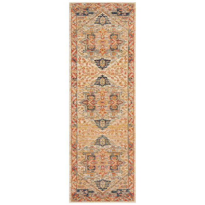 Limonlu Rust Tribal Geometric Motif Vintage Runner Rug, Rugs, Ozark Home 