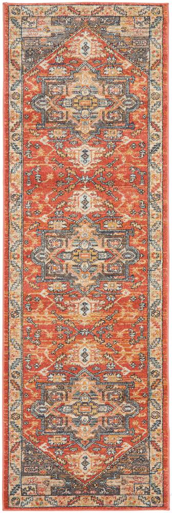 Limonlu Terracotta Tribal Geometric Motif Vintage Rug by Ozark Home, Rugs, Ozark Home 