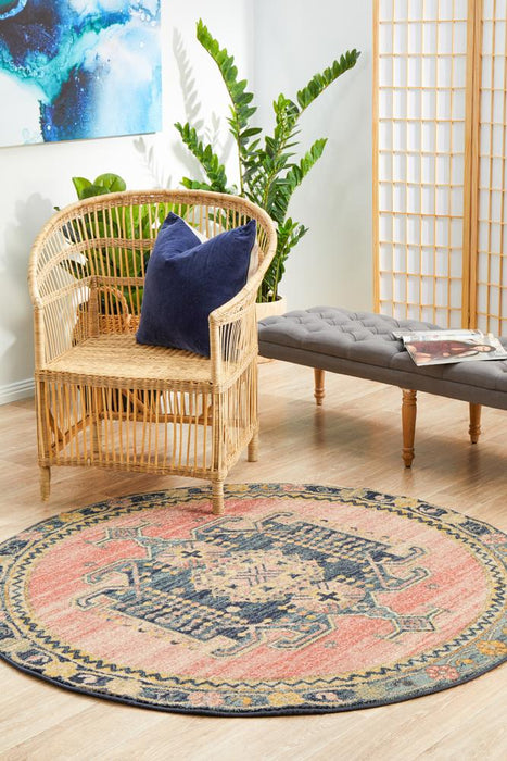 Limonlu Earth Round Tribal Distressed Medallion Vintage Rug, Rugs, Ozark Home 