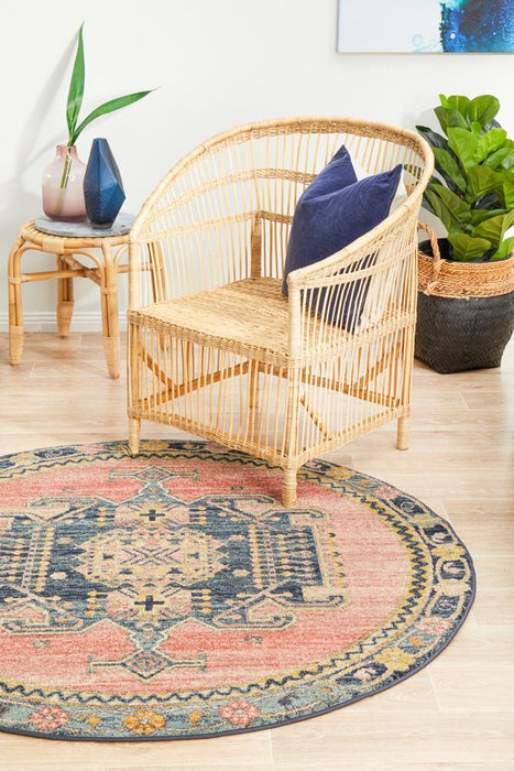 Limonlu Earth Round Tribal Distressed Medallion Vintage Rug, Rugs, Ozark Home 