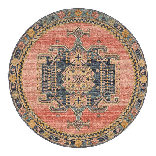 Limonlu Earth Round Tribal Distressed Medallion Vintage Rug, Rugs, Ozark Home 