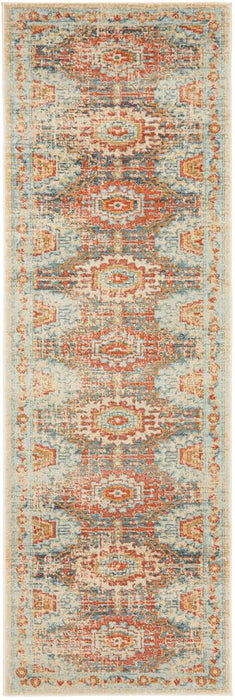 Limonlu Blue Tribal Geometric Medallion Vintage Rug, Rugs, Ozark Home 