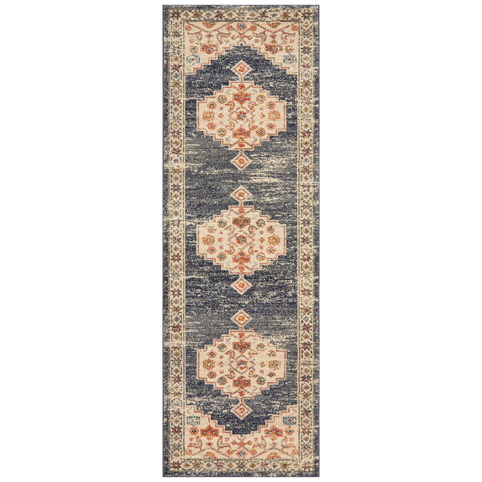 Limonlu Ecru Tribal Geometric Aztec Rondure Vintage Runner Rug, Rugs, Ozark Home 