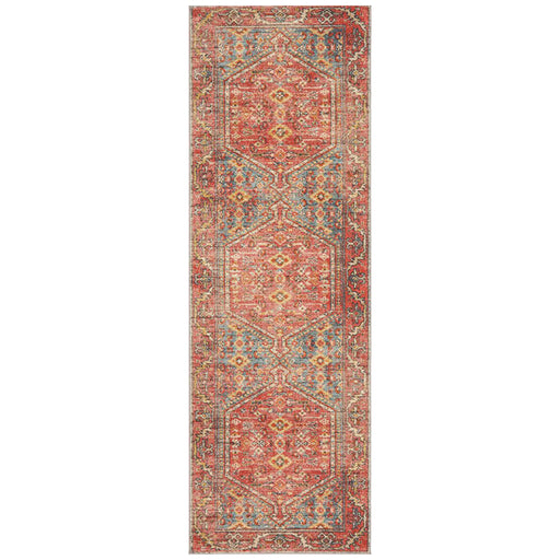 Limonlu Crimson Distressed Oriental Motif Vintage Runner Rug, Rugs, Ozark Home 