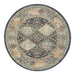 Limonlu Navy Round Distressed Diamond Motif Vintage Rug, Rugs, Ozark Home 