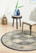 Limonlu Navy Round Distressed Diamond Motif Vintage Rug, Rugs, Ozark Home 