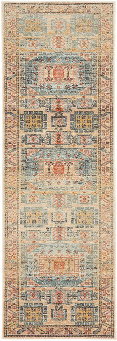 Limonlu Sky Blue Distressed Geometric Aztec Vintage Rug, Rugs, Ozark Home 