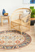 Limonlu Dune Round Distressed Ornamental Floral Motif Vintage Rug, Rugs, Ozark Home 