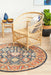 Limonlu Navy Round Distressed Ornamental Floral Motif Vintage Rug, Rugs, Ozark Home 