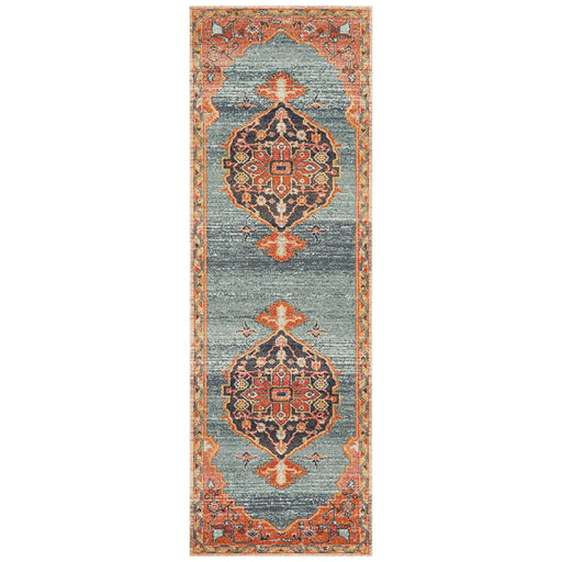 Limonlu Rust Distressed Geometric Ornamental Floral Vintage Runner Rug, Rugs, Ozark Home 