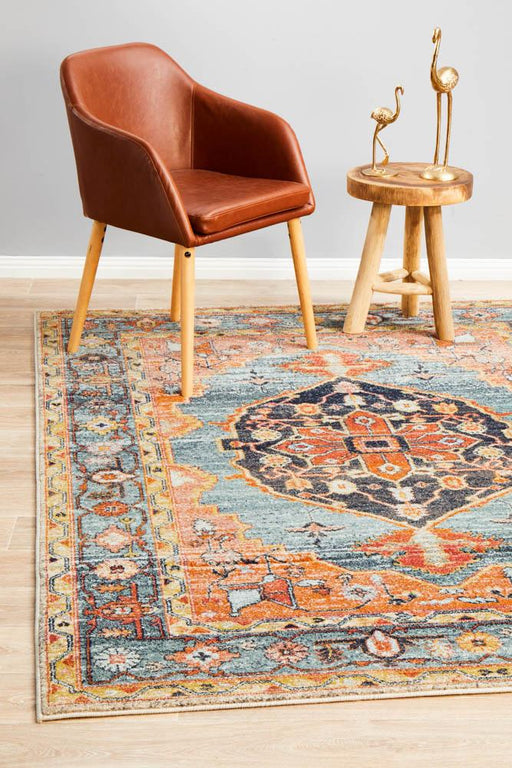 Limonlu Rust Distressed Geometric Ornamental Floral Vintage Rug, Rugs, Ozark Home 