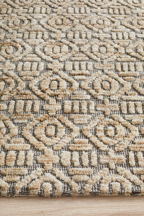 Lakheri Natural & Grey Geometric Abstract Contemporary Rug, Rugs, Ozark Home 