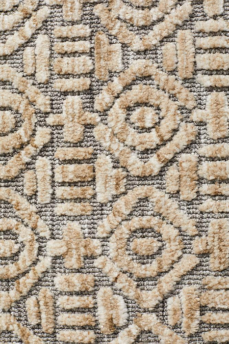 Lakheri Natural & Grey Geometric Abstract Contemporary Rug, Rugs, Ozark Home 