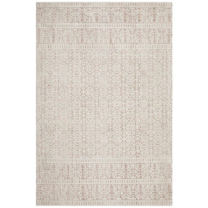 Lakheri Peach & Ivory Geometric Abstract Contemporary Rug, Rugs, Ozark Home 