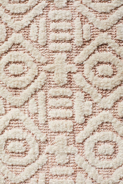 Lakheri Peach & Ivory Geometric Abstract Contemporary Rug, Rugs, Ozark Home 