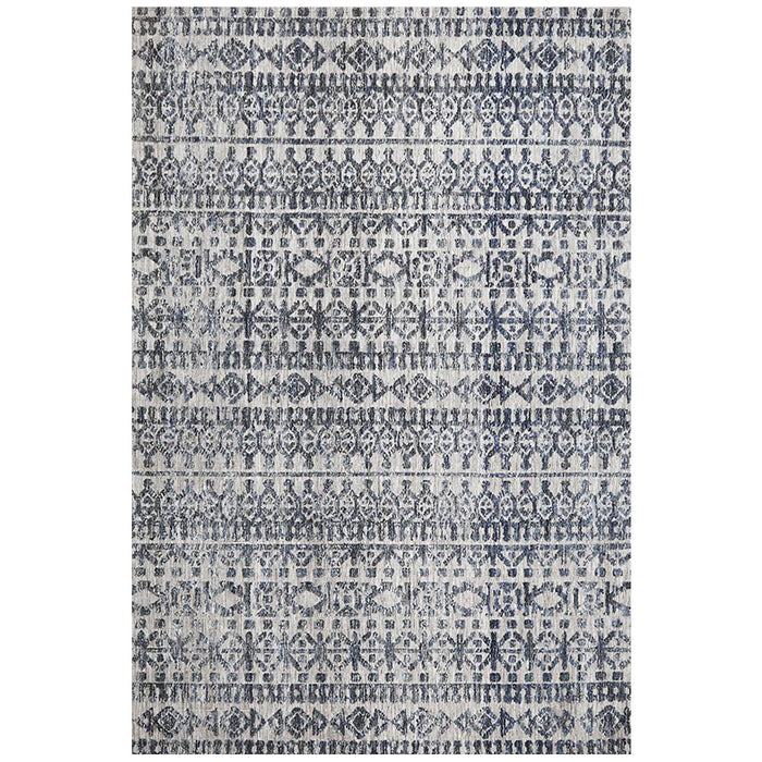 Lakheri Navy & Grey Geometric Abstract Tribal Contemporary Rug, Rugs, Ozark Home 