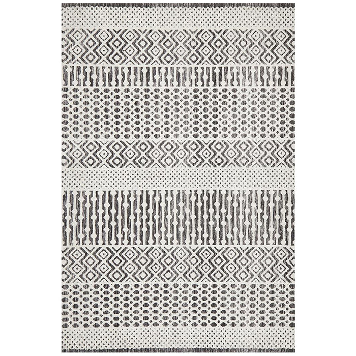 Lakheri Ivory & Black Geometric Abstract Tribal Contemporary Rug, Rugs, Ozark Home 