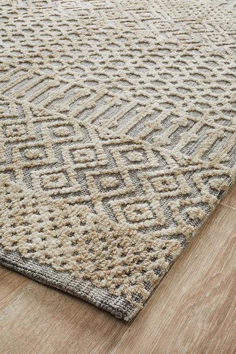 Lakheri Natural & Grey Geometric Abstract Tribal Contemporary Rug, Rugs, Ozark Home 