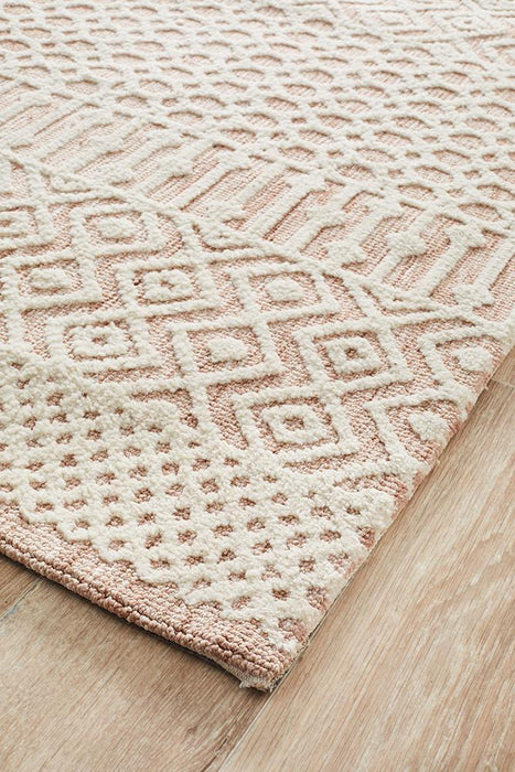 Lakheri Peach & Ivory Geometric Abstract Tribal Contemporary Rug, Rugs, Ozark Home 