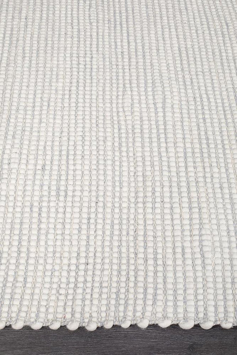 Loha Grey Flatwoven Wool Contemporary Rug, Rugs, Ozark Home 