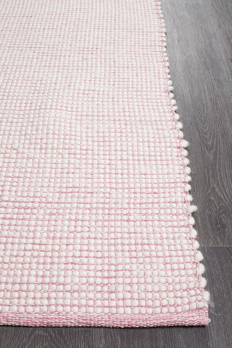 Loha Pink Flatwoven Wool Contemporary Rug, Rugs, Ozark Home 