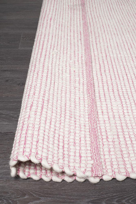 Loha Pink Flatwoven Wool Contemporary Rug, Rugs, Ozark Home 