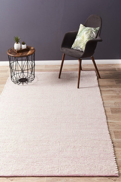 Loha Pink Flatwoven Wool Contemporary Rug, Rugs, Ozark Home 