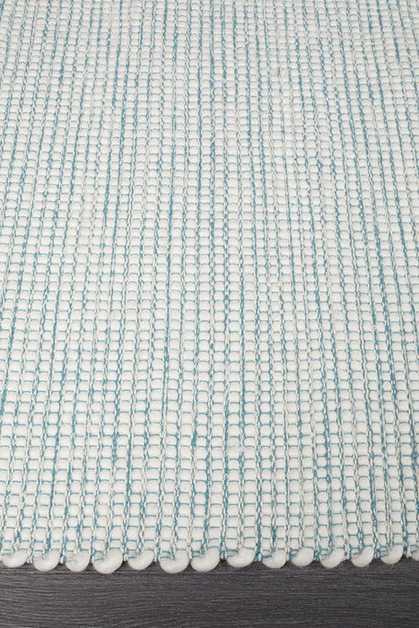 Loha Turquoise Flatwoven Wool Contemporary Rug, Rugs, Ozark Home 