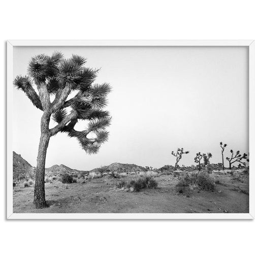 Joshua Tree Desert Landscape Black and White - Art Print, Wall Art, Ozark Home 