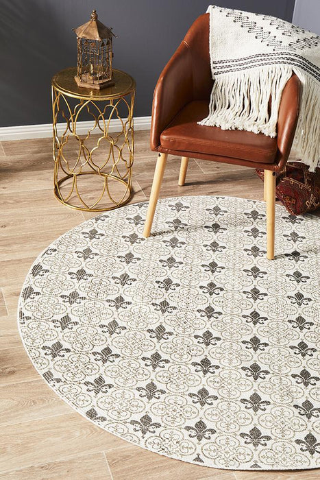 Lunki Silver Round Rug, Rugs, Ozark Home 