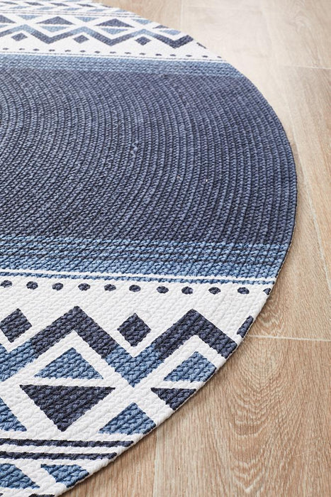 Lunki Navy Round Rug, Rugs, Ozark Home 