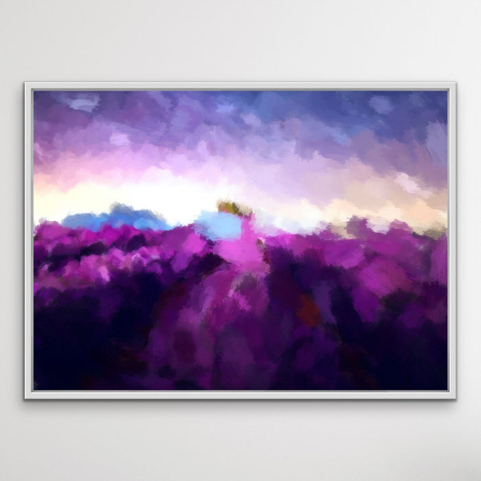 Lavender Fields - Abstract Purple Original Stretched Canvas Wall Art Print