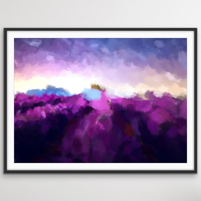 Lavender Fields - Abstract Purple Original Stretched Canvas Wall Art Print