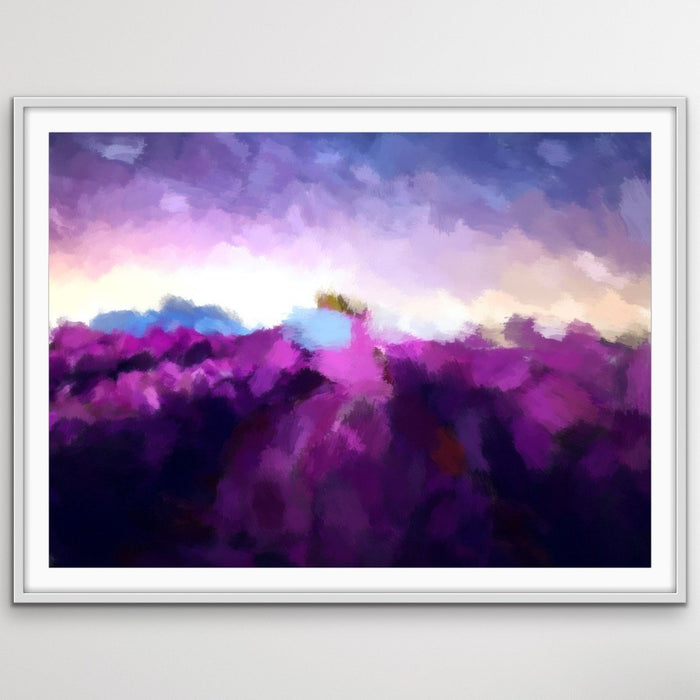 Lavender Fields - Abstract Purple Original Stretched Canvas Wall Art Print