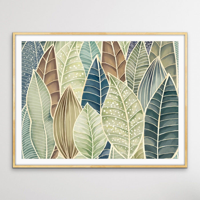 Leaf - Green and Blue Australian Nature Art Print