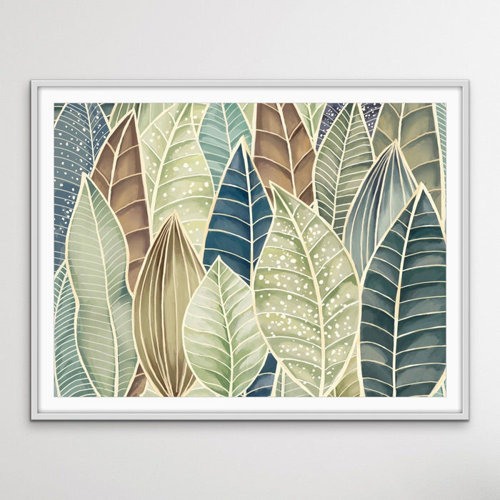 Leaf - Green and Blue Australian Nature Art Print