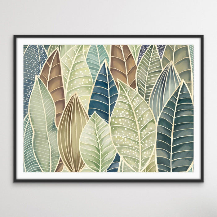 Leaf - Green and Blue Australian Nature Art Print