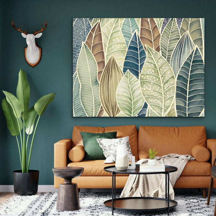 Leaf - Green and Blue Australian Nature Art Print