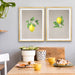 Lemons On Linen - Two Piece Lemon Watercolour Linen Kitchen Wall Art Print, Wall Art, Ozark Home 