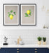 Lemons On Linen - Two Piece Lemon Watercolour Linen Kitchen Wall Art Print, Wall Art, Ozark Home 