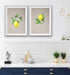 Lemons On Linen - Two Piece Lemon Watercolour Linen Kitchen Wall Art Print, Wall Art, Ozark Home 