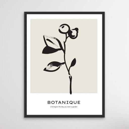 Life Begins The Day You Start A Garden - Minimalist Black and White Botanique Line Classic Art Print, Wall Art, Ozark Home 