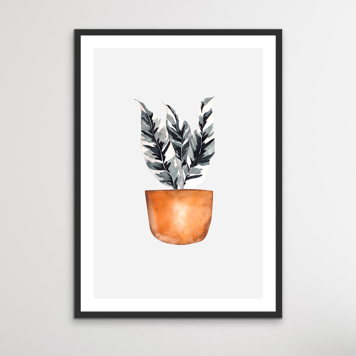 Little Pot Plants - Two Piece Set of Potted Plant Watercolour Illustrations, Wall Art, Ozark Home 